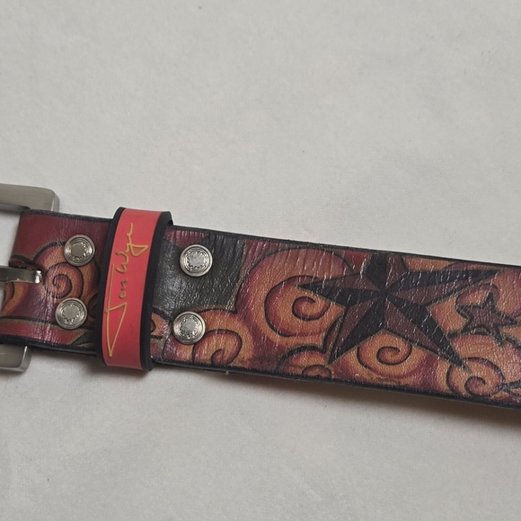 Jonathon Wye Colorful Leather Belt with Silver Buckle
